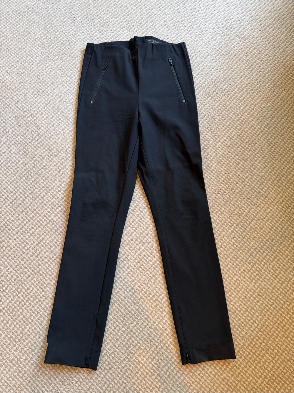 rag & bone Black Slim Dress Pants with Zip Pockets
